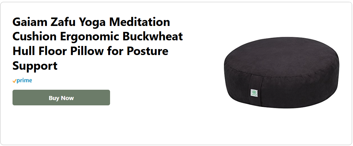 Gaiam Zafu Yoga Meditation Cushion Ergonomic Buckwheat
