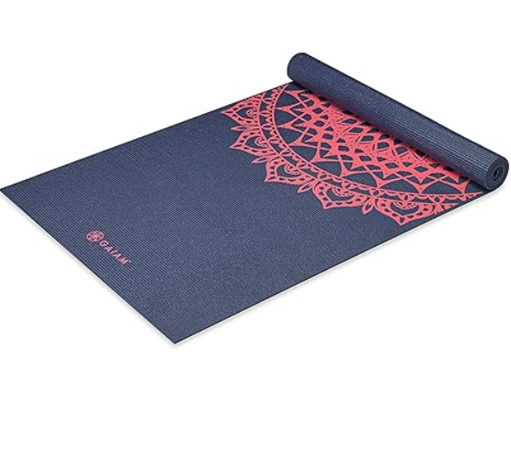 Gaiam Print Yoga Mat, Non Slip Exercise & Fitness Mat for All Types of Yoga, Pilates & Floor Exercises