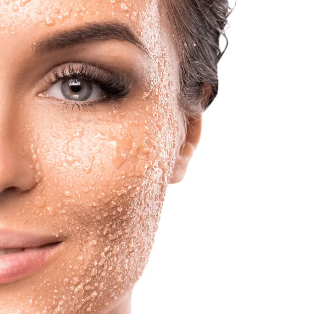 Homemade sugar scrub for the face: a natural exfoliant made with sugar, coconut oil, and essential oils.