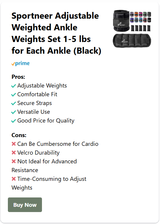 Sportneer Adjustable Weighted Ankle