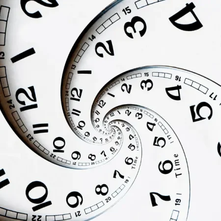A spiral-designed clock representing higher self and synchronicities